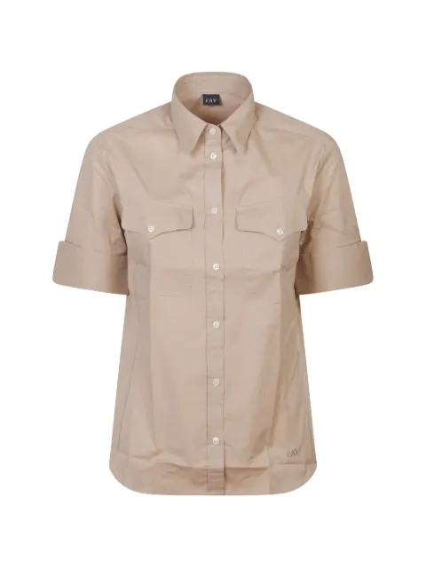 Fay chest-pocket shirt Neutrals NCWA252600SZGR