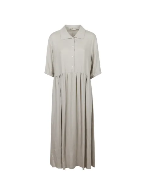 Herno gathered-waist button-up dress Neutrals AB000077D126891985