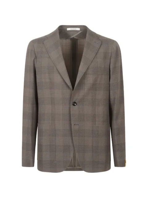 Tagliatore check-pattern seersucker blazer Brown 1SMC22KPE120194ET903