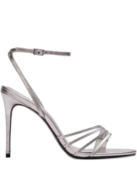 BLACK SUEDE STUDIO Ella metallic multi-strap sandals Silver ELLA100