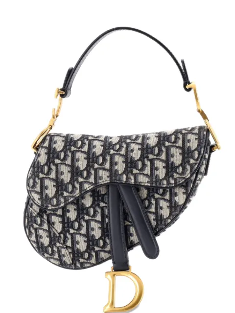 Christian Dior Pre-Owned Saddle Handbag Oblique Canvas Mini shoulder bag Blue TJPAKQJZB1ZS46Q7