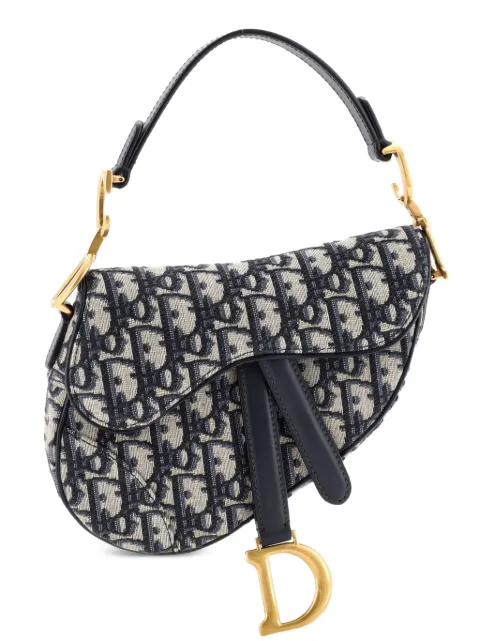 Christian Dior Pre-Owned Saddle Handbag Oblique Canvas Mini shoulder bag Blue Z18UYP9KSK4CFBHG