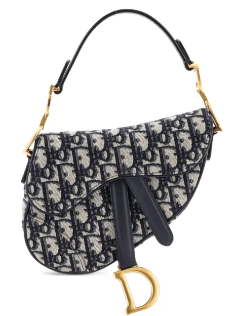 Christian Dior Pre-Owned Saddle Handbag Oblique Canvas Mini shoulder bag Blue 0XGRPAFBAK6FQG0K