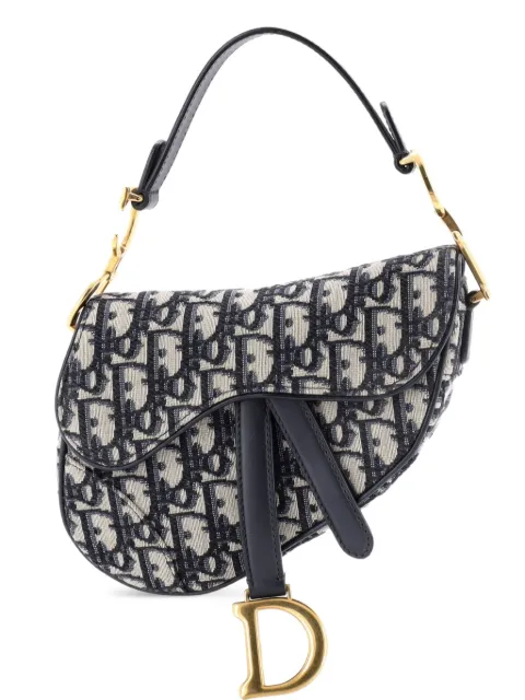 Christian Dior Pre-Owned Saddle Handbag Oblique Canvas Mini shoulder bag Blue OS6UYXREB1YF98BJ
