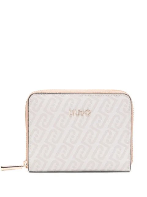 LIU JO logo zip wallet Neutrals AA6156E1118