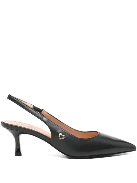 Love Moschino heart-appliqué slingback pumps Black JA10356G1OIE0