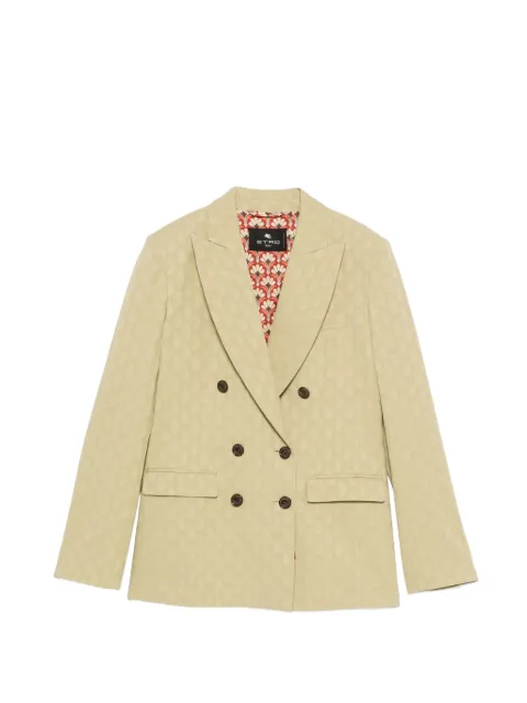 ETRO double-breasted patterned blazer Green WRCA001099TJEK3