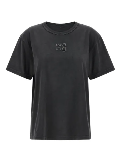 Alexander Wang crystal hotfix tee in jersey Grey 4CC1261220