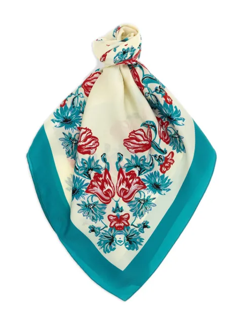 PINKO logo floral-print scarf Neutrals 106656A38I