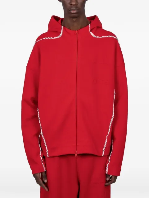 adidas x Arte Antwerp zip-up lace-trim hoodie Red KC9592