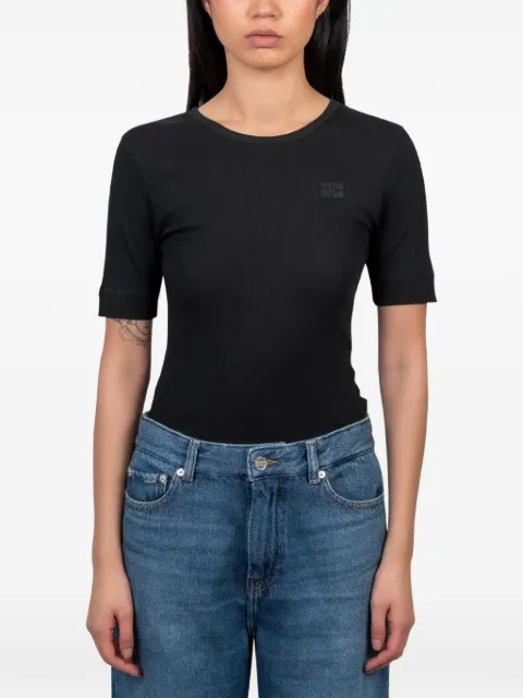 GANNI ribbed T-shirt Black A1050182