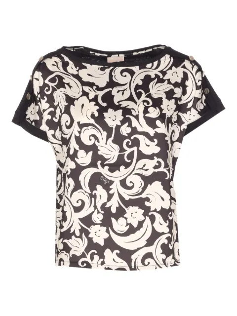 LIU JO T-shirt with printed twill insert Black WA6437J6308