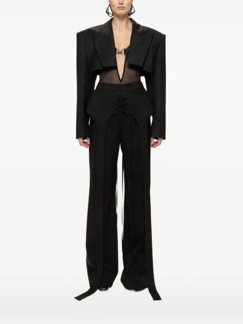 NISSA cropped blazer Black SS16350BLACK