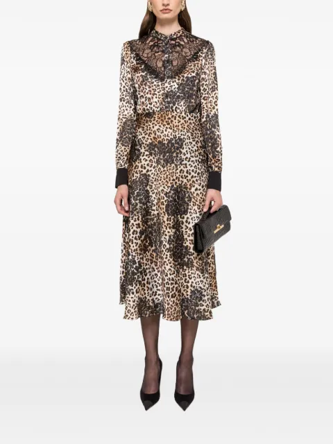 NISSA leopard-print midi dress Brown RZ16458