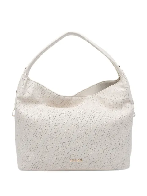 LIU JO logo-detail perforated tote bag White AA6058ES026X0459