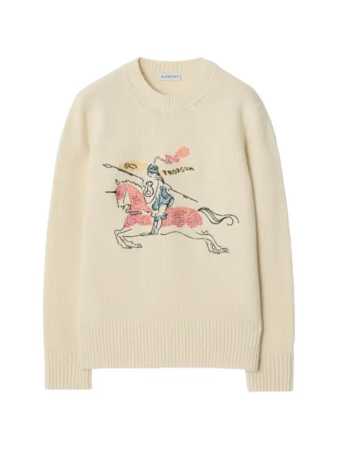 Burberry Cross-Stitch EKD equestrian sweater Neutrals 8122553