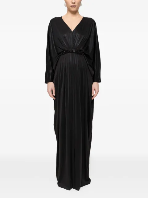 NISSA gathered maxi dress Black RS16146