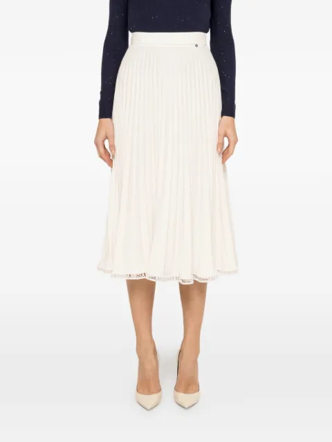 NISSA high-waist pleated midi skirt White F13620