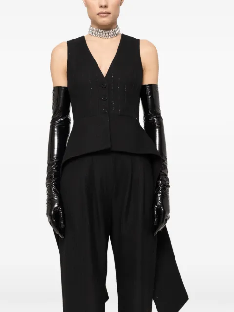 NISSA sequin-detail waistcoat Black VS1348