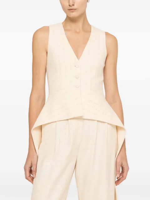 NISSA sequin-detail waistcoat White VS1348