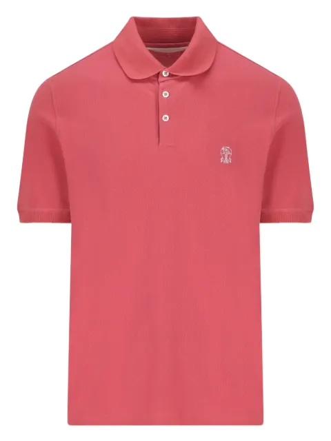 Brunello Cucinelli button short-sleeve polo shirt Red ME8548788CKH22