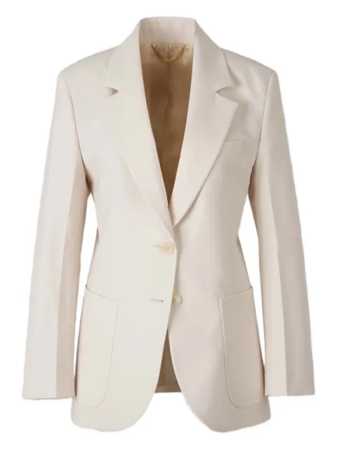 Victoria Beckham side-pocket buttoned blazer Neutrals 1126WJK005119E