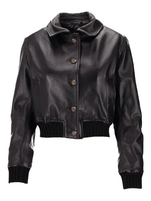 La-Rose buttoned leather jacket Black 1566