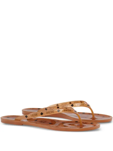 MCM monogram-print thong sandals Brown MESGSMM05CO