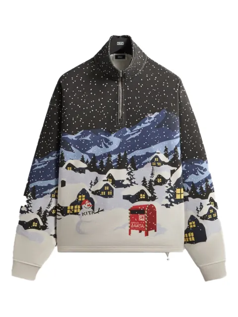 KITH Kithmas Village quarter zip sweatshirt Black KHM034427
