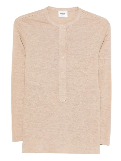 MARANT ÉTOILE Lucy button-down T-shirt Neutrals TS0306FAB1N17E