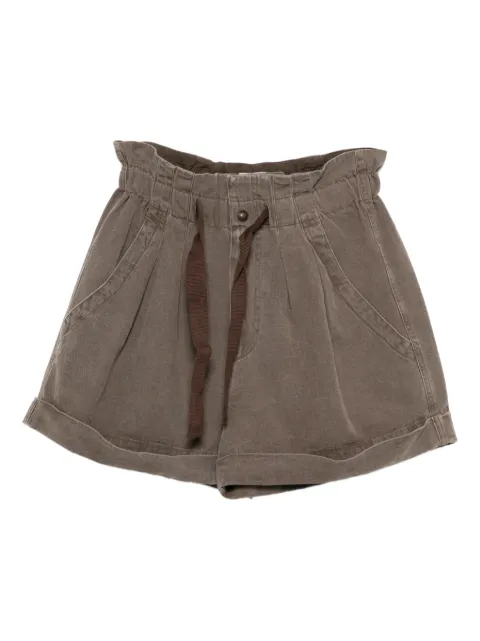 MARANT ÉTOILE Nirma drawstring pleated shorts Brown SH0256FAD1G04E