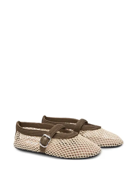 Alaïa mesh strap ballet flats Neutrals AA3A029A041A47