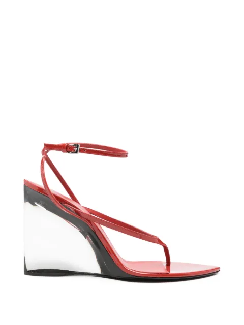 Alaïa leather wedge sandals Red AA3S3007I037A50