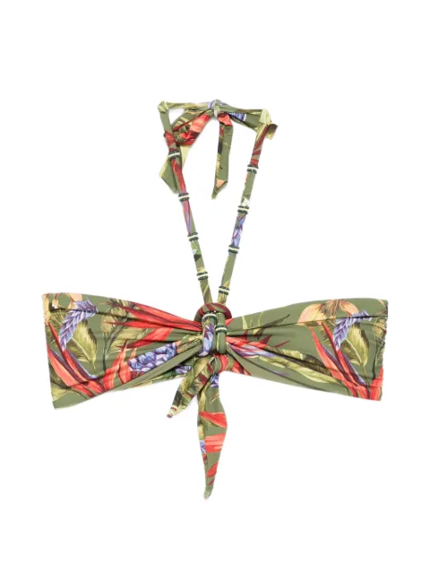 FARM Rio Strelitzia floral-print bikini top Green 260201025