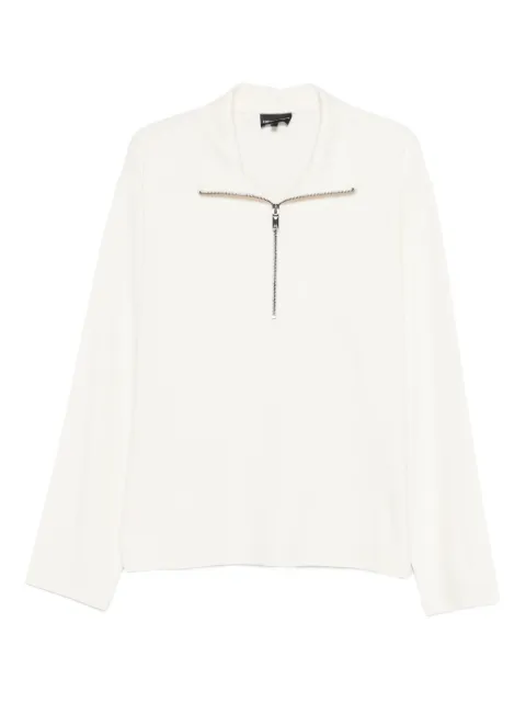 Emporio Armani zip-collar sweater Neutrals EM004747AF17659U1053