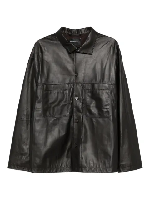 Emporio Armani buttoned flap-pocket overshirt Brown EM004729AF22948