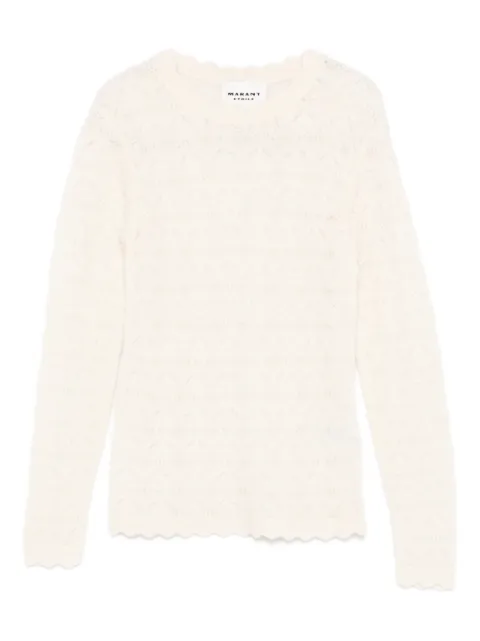 MARANT ÉTOILE Leonette openwork scalloped sweater Neutrals PU0834FAD1L02E