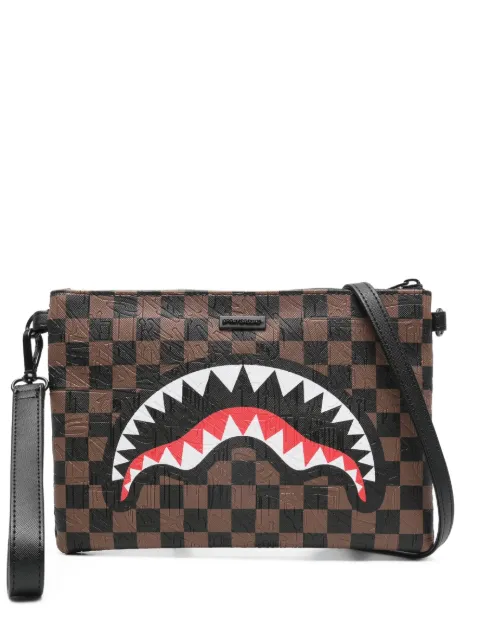 Sprayground chessboard shark clutch Brown 910B8239