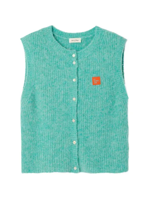American Vintage East sleeveless cardigan Green EAST19MC