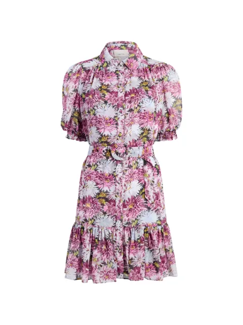 Cinq A Sept dahlia print ruffled dress Pink ZD298110902ZLVCRM