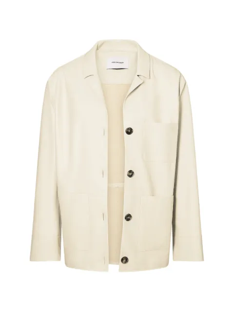 Yves Salomon button leather jacket Neutrals 26EYV22965APAR
