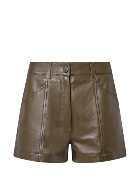 Yves Salomon buttoned leather mini shorts Brown 26EYP221XXAPXX