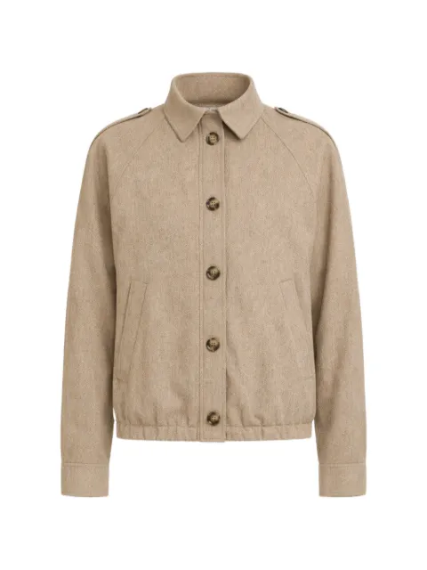 Yves Salomon button cashmere jacket Neutrals 26EYV04464CAFL