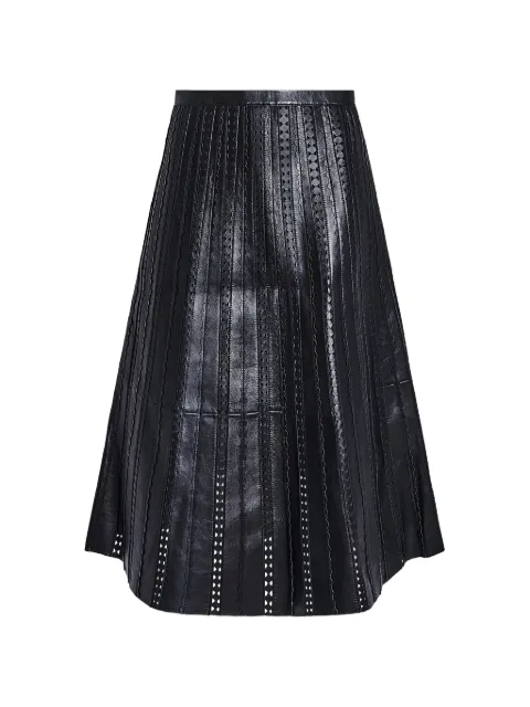 Yves Salomon perforated midi skirt Black 26EYJ22576APER