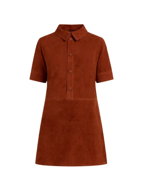 Yves Salomon double-sided buttoned lambskin mini dress Brown 26EYR20585APAV