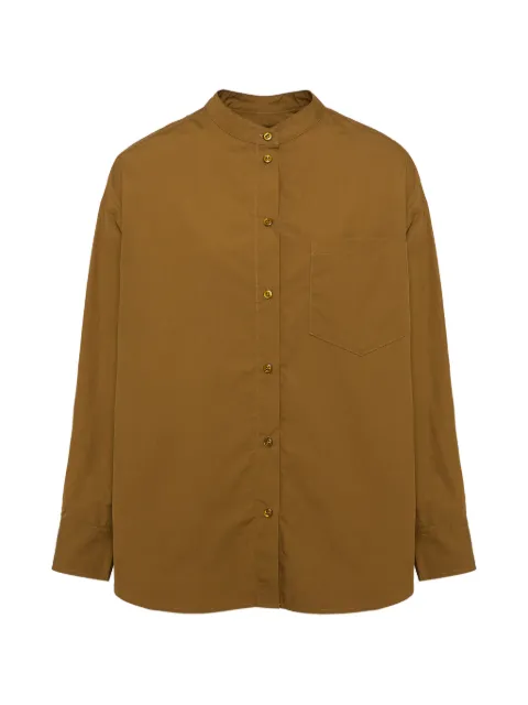 Yves Salomon long-sleeve poplin shirt Brown 26EYH00277COXW