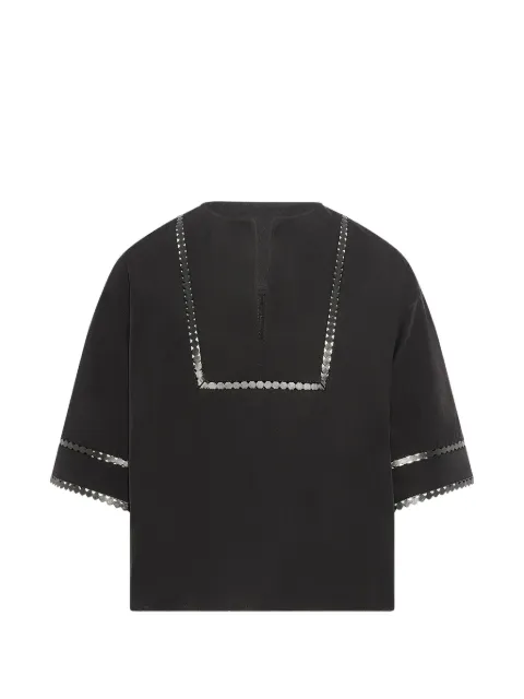 Yves Salomon short-sleeve blouse Black 26EYH03860COAP