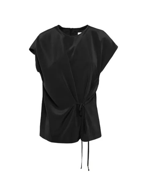 Yves Salomon tie-detail top Black 26EYH90660CRCH