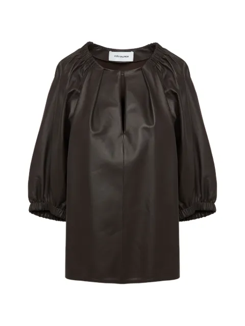 Yves Salomon flowing leather top Brown 26EYH21258APAR