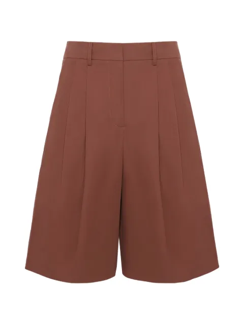 Yves Salomon pleated cotton bermuda shorts Brown 26EYP023XXCOSA